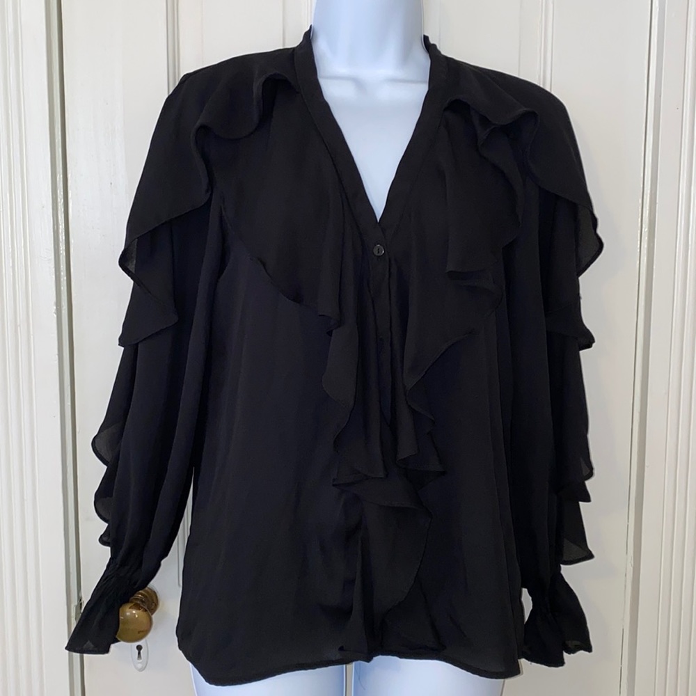 Beautiful black ruffled blouse